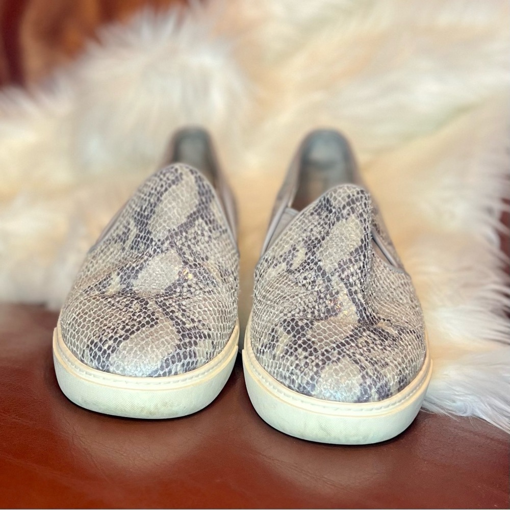 Cole Haan Silver and Gray Snakeskin Slip Ons - Picture 4 of 7